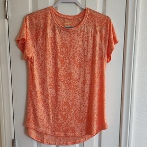 Tek Gear Women's Orange Burnout Patterned Top Soft Size M